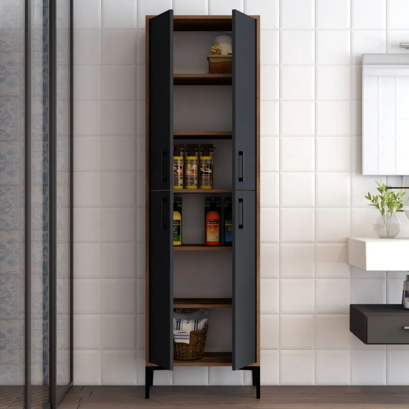 Dulap Multifunctional Berlin A - Walnut, Anthracite 60 X 200 X 35  - 3
