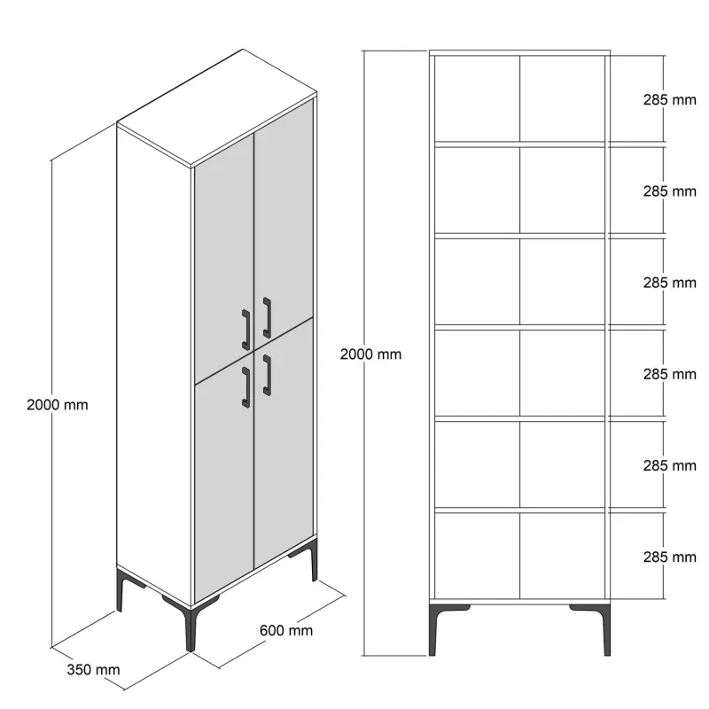 Dulap Multifunctional Berlin A - Walnut, Anthracite  - 6