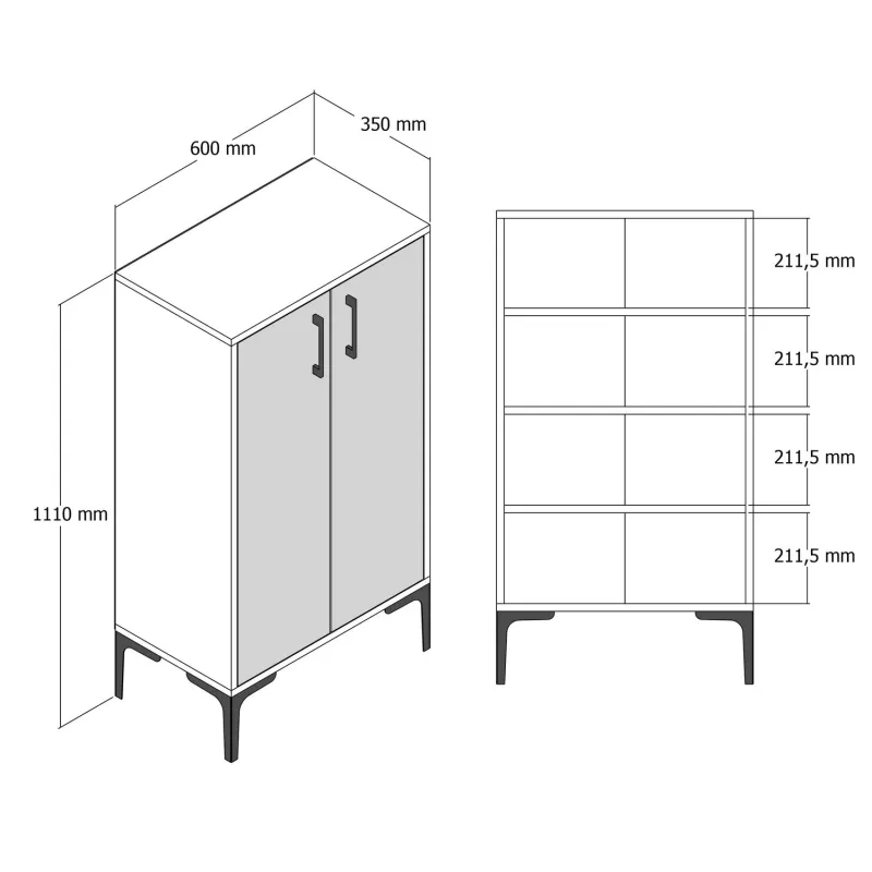 Dulap Multifunctional Prag - Walnut 60 X 111 X 35  - 6
