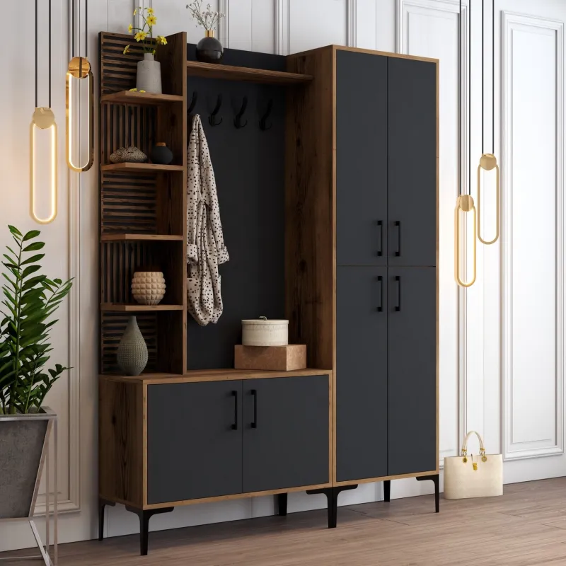 Cuier cu Dulapior Viyana DA - Walnut, Anthracite 150 X 200 X 35  - 3