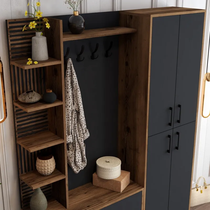 Cuier cu Dulapior Viyana DA - Walnut, Anthracite 150 X 200 X 35  - 5