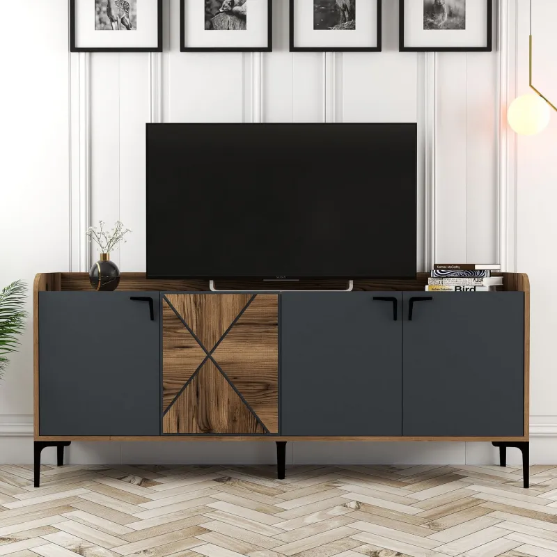 Dulap Tip Consola Venedik - Walnut, Anthracite 180 X 78 X 35  - 5