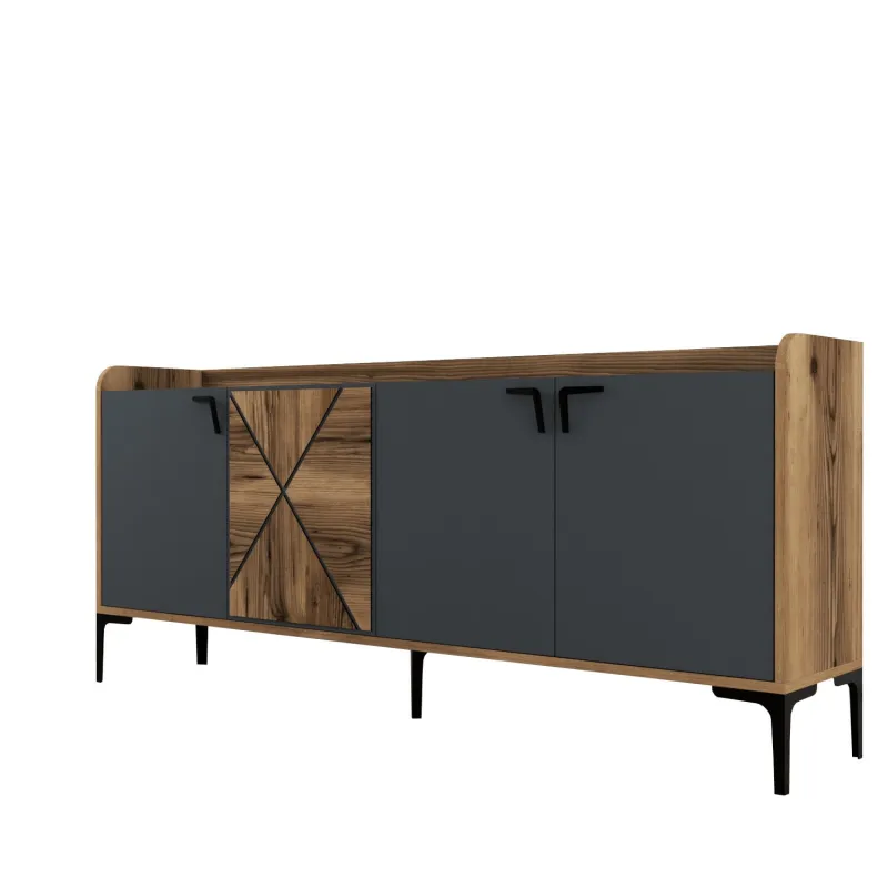 Dulap Tip Consola Venedik - Walnut, Anthracite 180 X 78 X 35  - 6