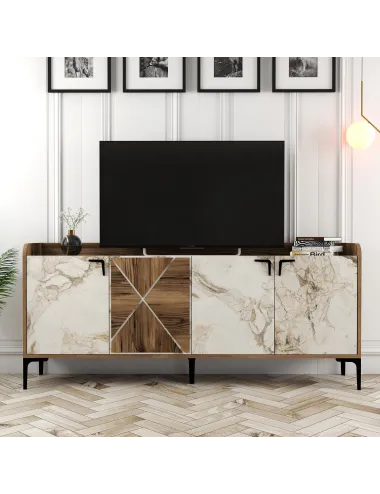 Dulap Tip Consola Venedik - Walnut, White Marble 180 X 78 X 35  - 5
