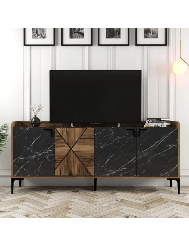 Dulap Tip Consola Venedik - Walnut, Black Marble 180 X 78 X 35  - 5