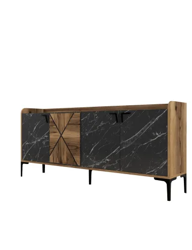 Dulap Tip Consola Venedik - Walnut, Black Marble 180 X 78 X 35  - 6
