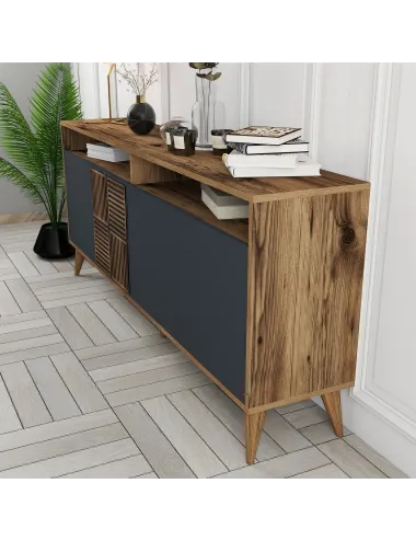Dulap Tip Consola Milan - Walnut, Anthracite 180 X 78.6 X 35  - 4