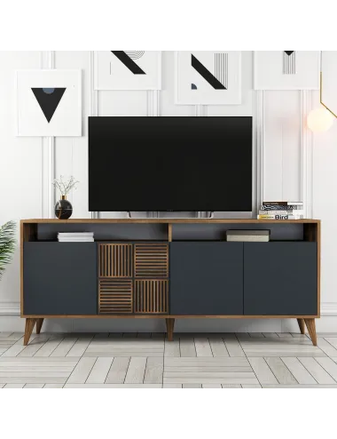 Dulap Tip Consola Milan - Walnut, Anthracite 180 X 78.6 X 35  - 5