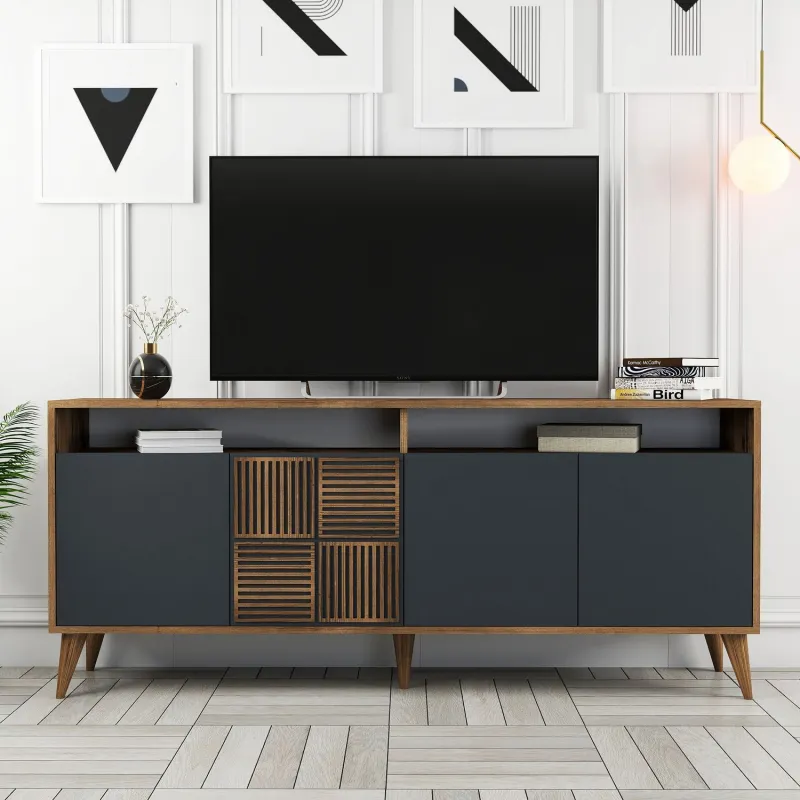 Dulap Tip Consola Milan - Walnut, Anthracite 180 X 78.6 X 35  - 5