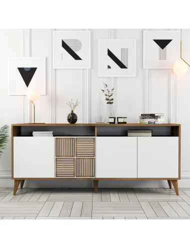 Dulap Tip Consola Milan - Walnut, White 180 X 78.6 X 35 - 1