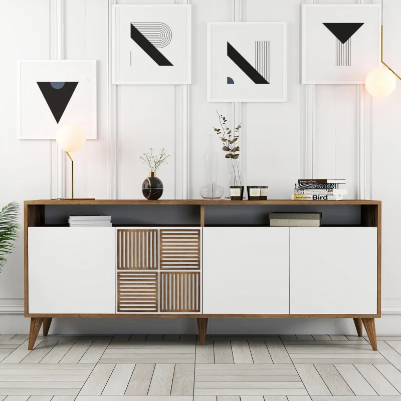 Dulap Tip Consola Milan - Walnut, White 180 X 78.6 X 35  - 1