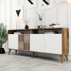 Dulap Tip Consola Milan - Walnut, White 180 X 78.6 X 35 - 2