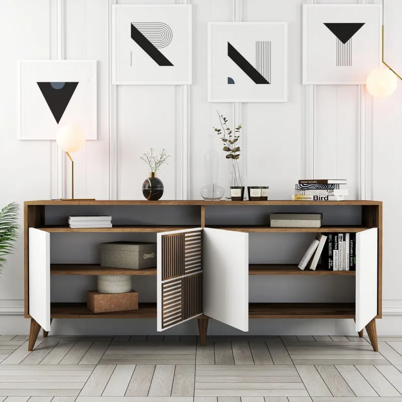 Dulap Tip Consola Milan - Walnut, White 180 X 78.6 X 35  - 3