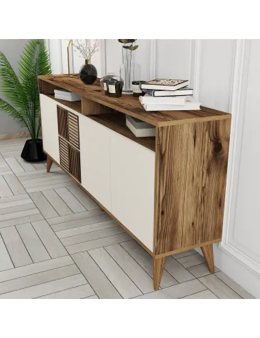 Dulap Tip Consola Milan - Walnut, Cream 180 X 78.6 X 35  - 4