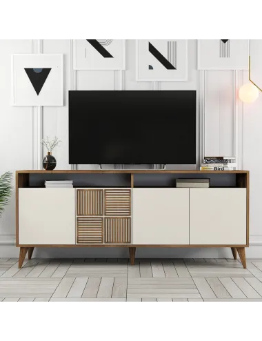 Dulap Tip Consola Milan - Walnut, Cream 180 X 78.6 X 35  - 5