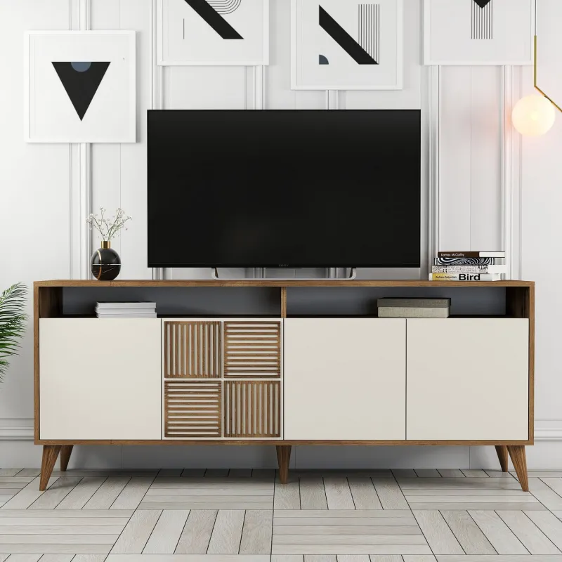 Dulap Tip Consola Milan - Walnut, Cream 180 X 78.6 X 35  - 5
