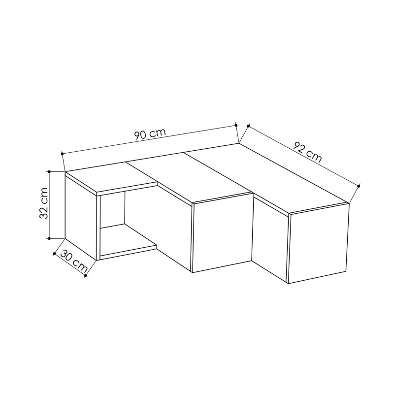 Comoda TV de colt Compact - White 90 X 32 X 92  - 4