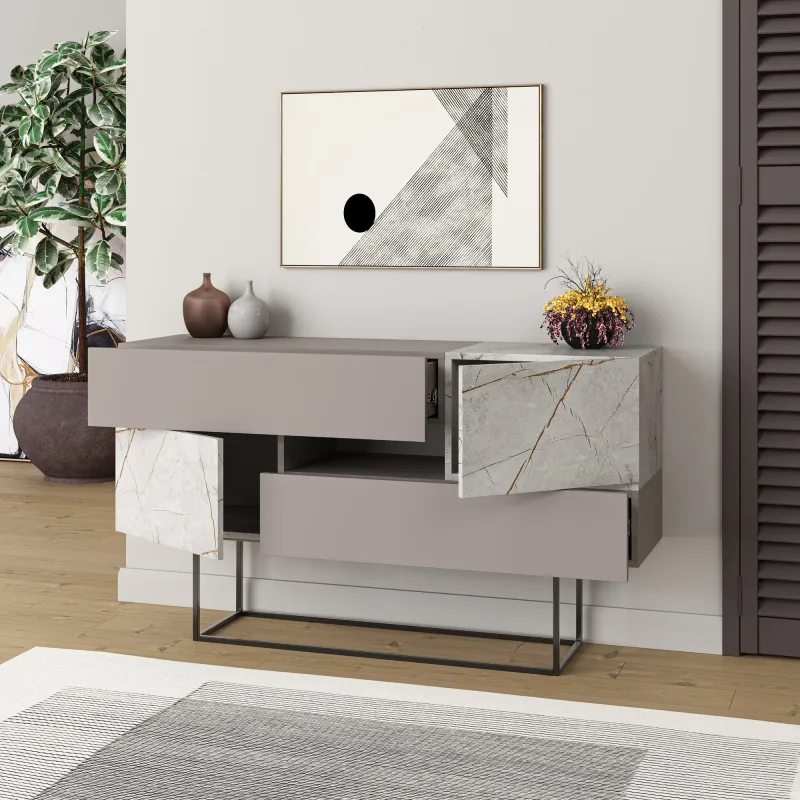 Dulap Tip Consola Eros - Light Mocha, Lagina 145 X 82 X 30  - 2