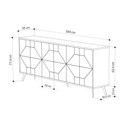 Dulap Tip Consola Dune 183 - Light Mocha 184 X 77.4 X 35  - 6