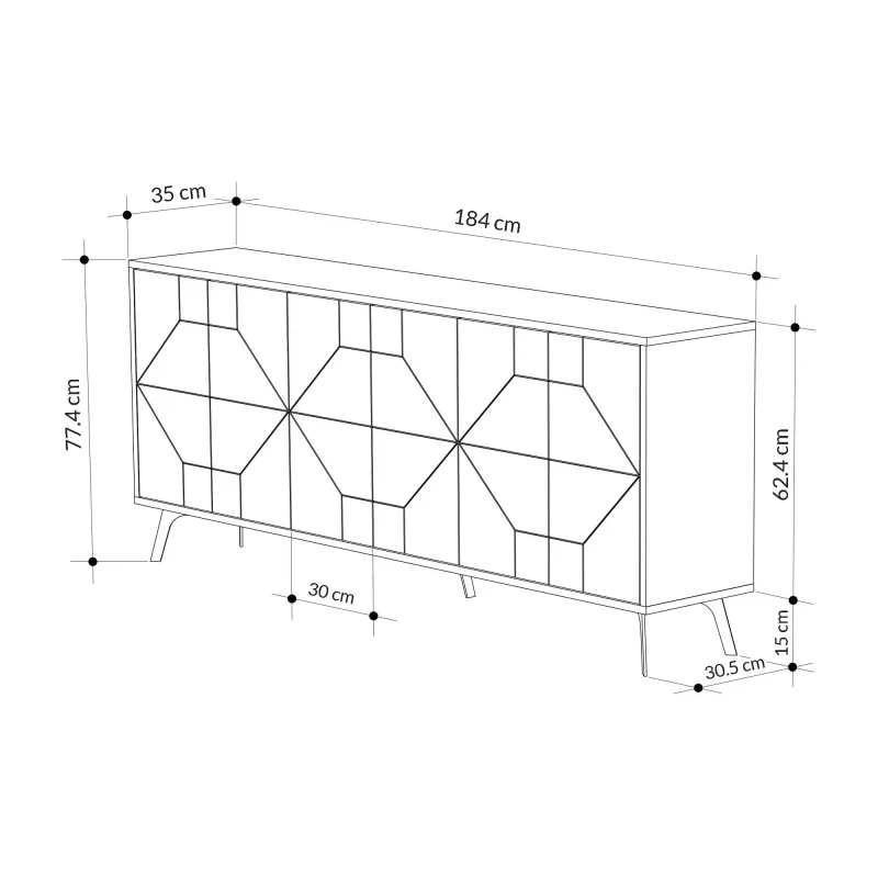 Dulap Tip Consola Dune 183 - Light Mocha 184 X 77.4 X 35  - 6