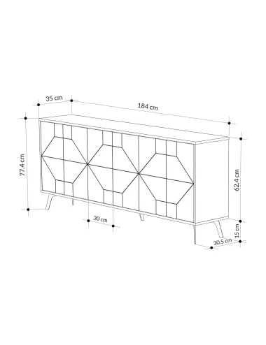 Dulap Tip Consola Dune 183 - White 184 X 77.4 X 35  - 6