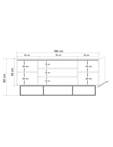 Dulap Tip Consola Quantum Verda 180 X 80 X 45  - 6