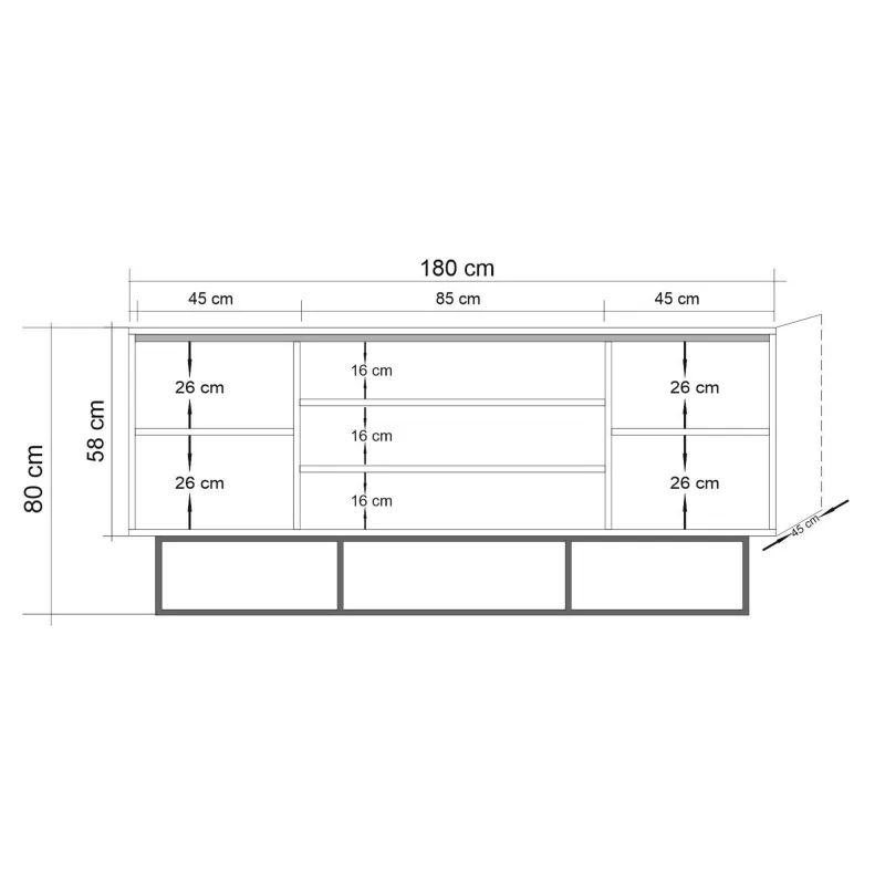 Dulap Tip Consola Quantum Verda 180 X 80 X 45  - 6