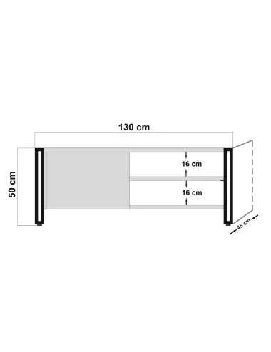 Comoda TV Stil Industrial Arcas Briana 130 X 50 X 45  - 5