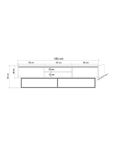 Comoda TV Rodez 180 Dimensiuni 180 X 50 X 40  - 6