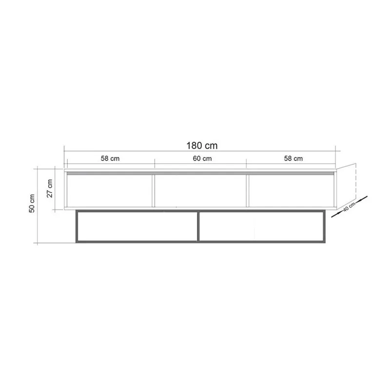 Comoda TV Milo 180 Dimensiuni 180 X 50 X 40  - 6