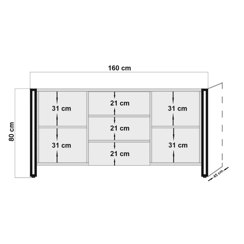 Dulap Tip Consola Arcas Tonya 160 X 80 X 45  - 6