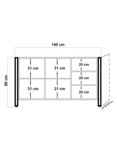 Dulap Tip Consola Arcas Freda 140 X 80 X 45  - 6