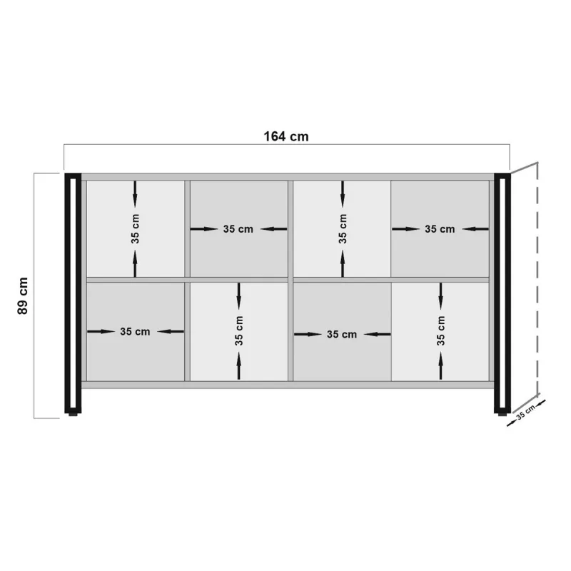 Dulapior cu Rafturi Arcas Casey 164 X 89 X 35  - 5