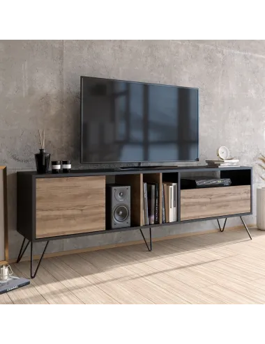 Comoda TV Mistico (180) - Walnut, Black 180 X 58.7 X 35.5  - 1