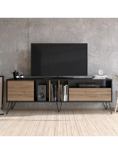 Comoda TV Mistico (180) - Walnut, Black 180 X 58.7 X 35.5  - 2