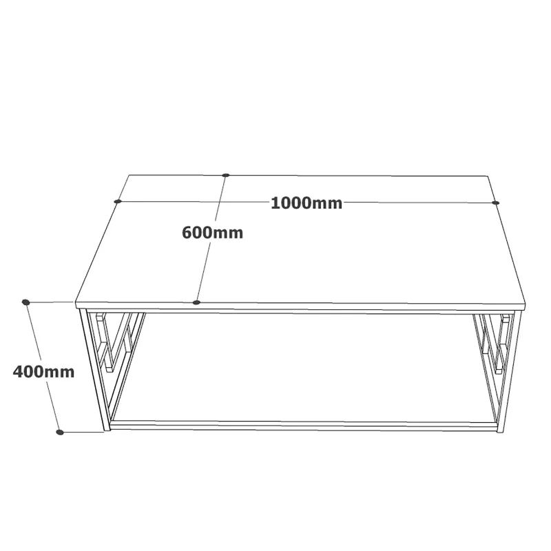 Masa Cafea Cadru Auriuiu VG12-GE 100 X 40 X 60  - 5