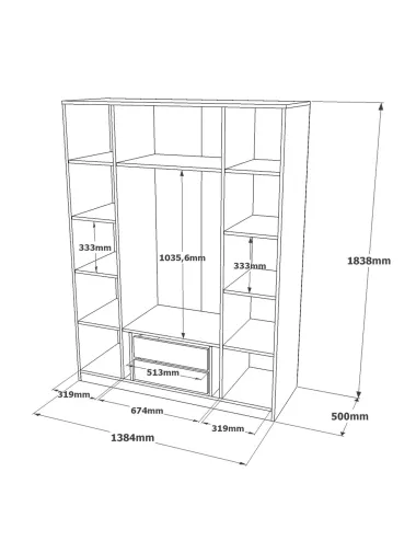 Dulap Dormitor HM2-W 138.4 X 183.8 X 50  - 6