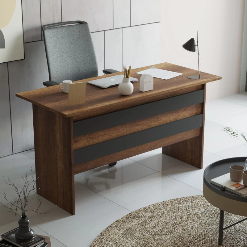 Set Mobila Pentru Birou 5 Piese VO15-BA Culoare Nuc si Antracit  - 2