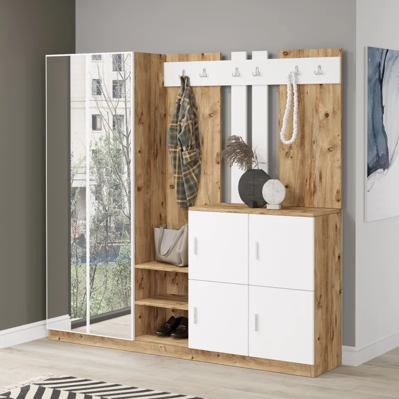 Cuier Dimensiuni Mari cu Dulapioare si Oglinda DD9-AW 187.2 X 180 X 37.5  - 2