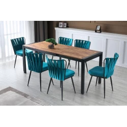 Masa Dining Extensibila Stil Industrial 120 - 187 X 75 X 74 - 1