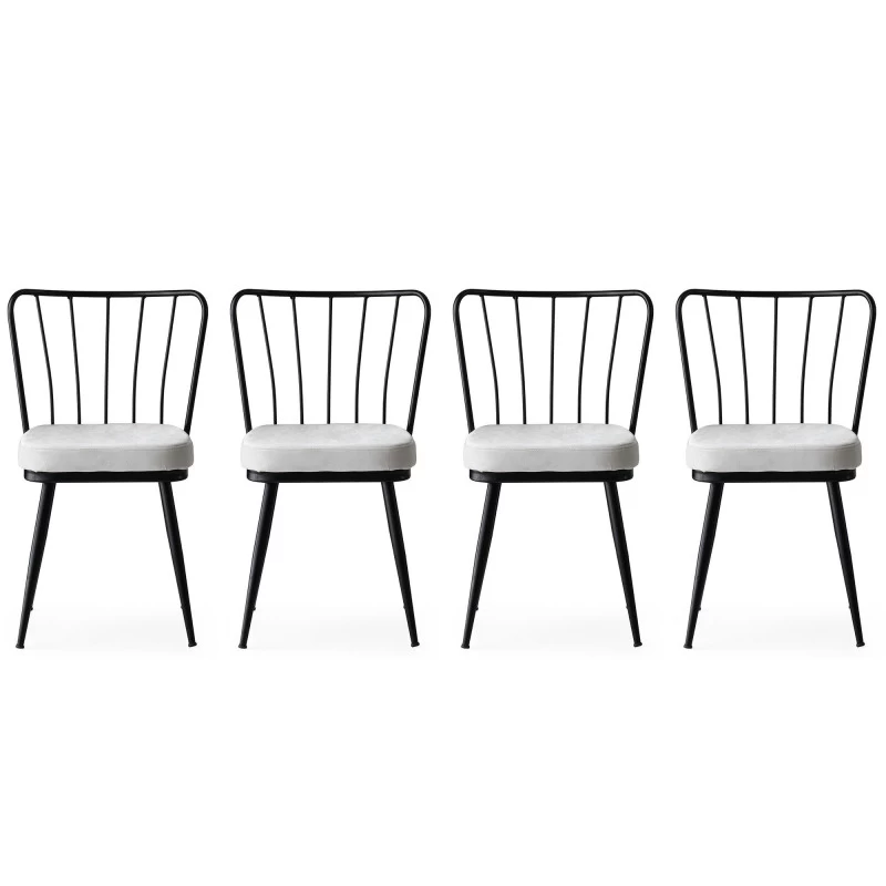 Set 4 Scaune Yildiz - 940 V4 culoare Negru  - 1