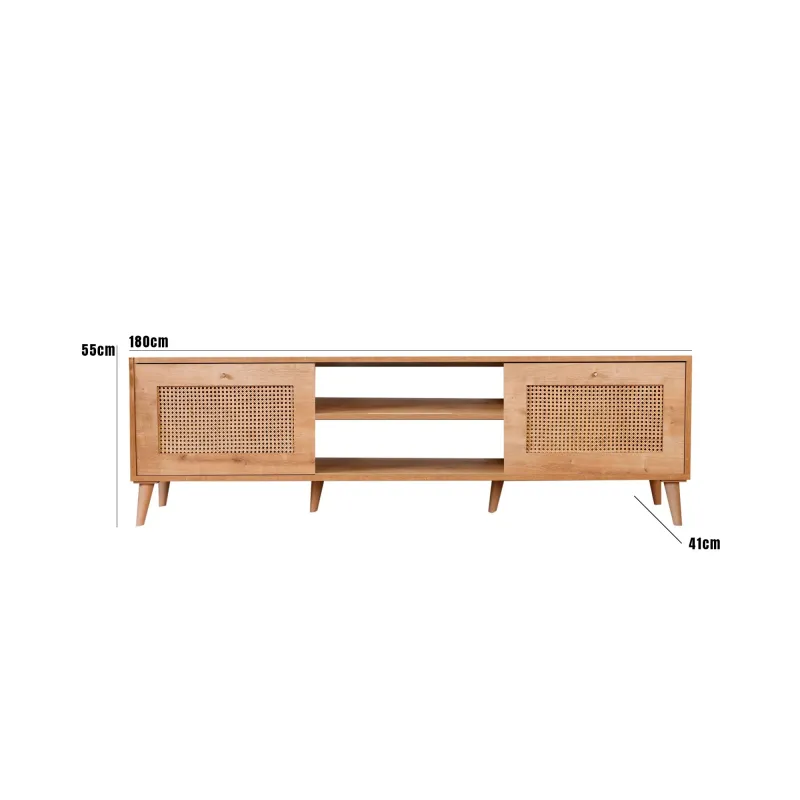 Comoda TV Culoare Stejar Hazeran 180 X 55 X 41  - 5