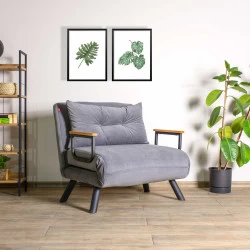 Fotoliu Extensibil Living Sando Single - Grey - 1