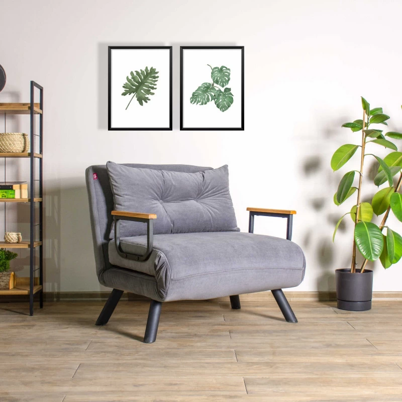 Fotoliu Extensibil Living Sando Single - Grey  - 1