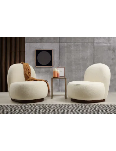 Fotoliu Modern Living Tina - Bouclet White - 2