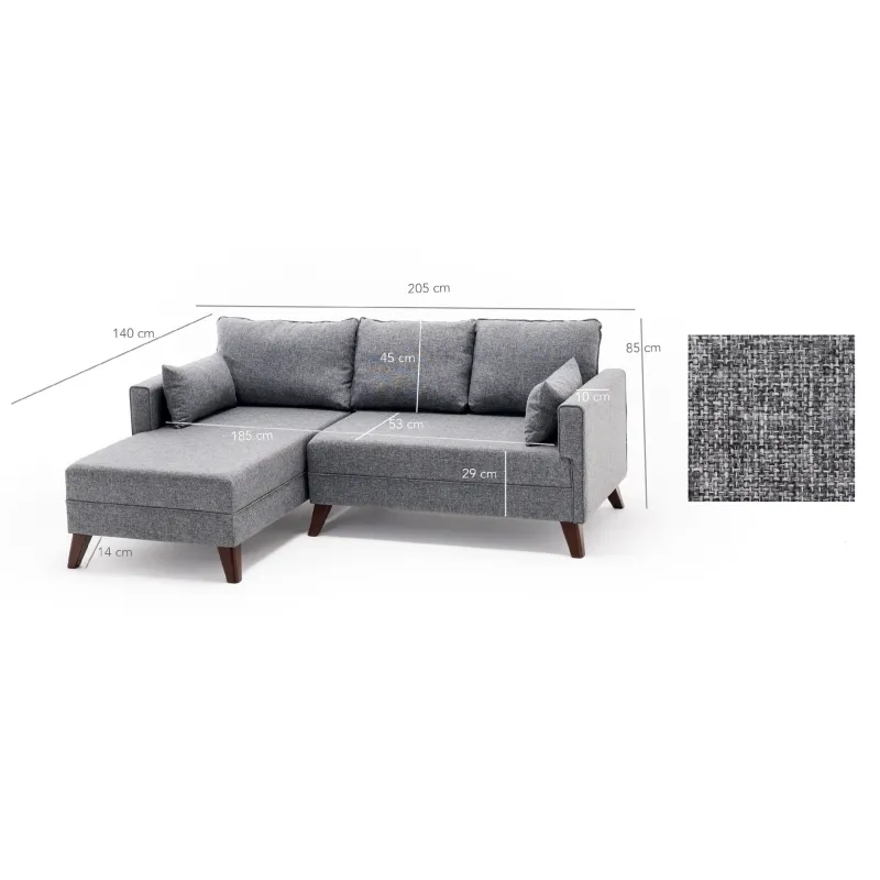 Canapea Tip Coltar Cu Posibilitate de Dormit Bella Corner Sofa Left 2  - 6