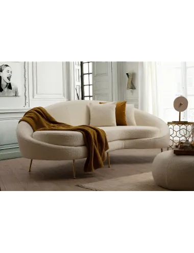 Canapea Tapitata Moderna 3 Locuri Eses - Cream Bouclett 255 X 85 X 120 - 1