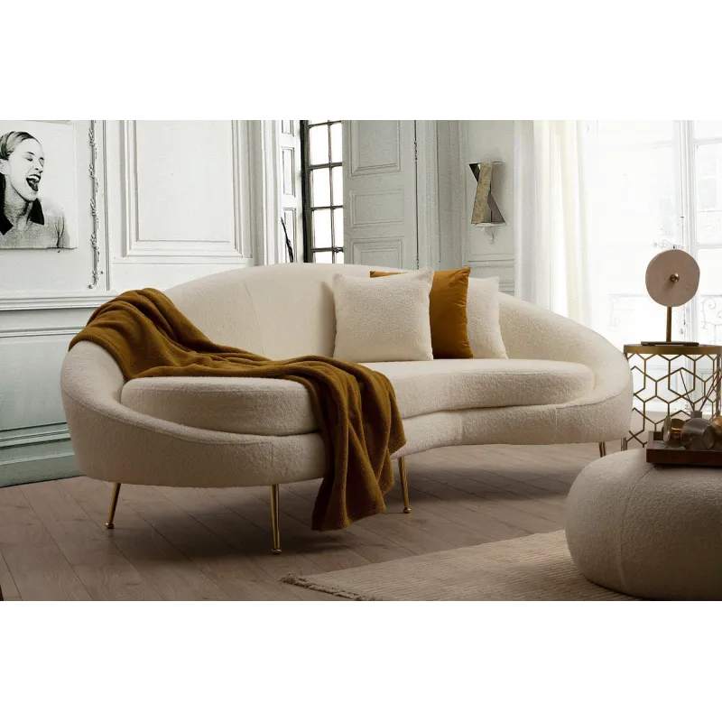 Canapea Tapitata Moderna 3 Locuri Eses - Cream Bouclett 255 X 85 X 120  - 1