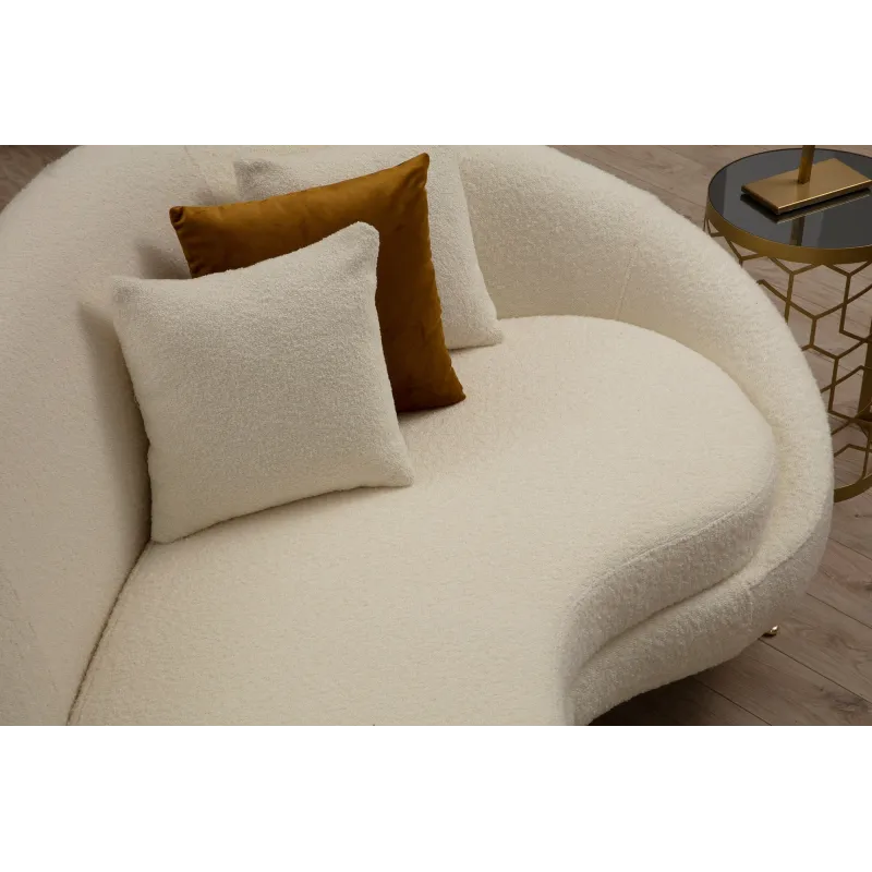 Canapea Tapitata Moderna 3 Locuri Eses - Cream Bouclett 255 X 85 X 120  - 3