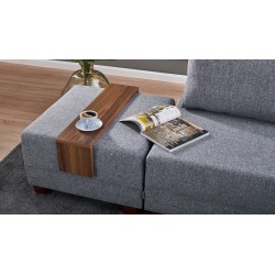 Canapea Tip Coltar cu Tabureti Fly Corner Sofa Bed Right- Grey - 4